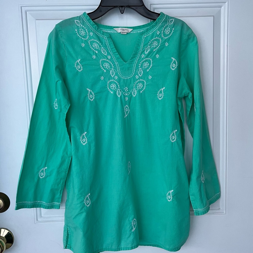 •Land's End Kids• Lightweight Aqua Green Tunic/Swim Cover-Up - Size 10-12